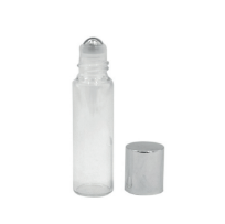 5ml Transparent Glass Rollon Bottle with Silver Lid